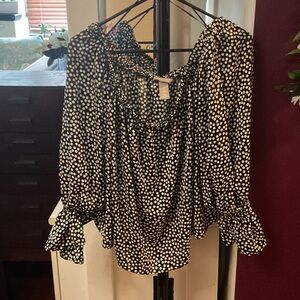 H&M black with white Polka dot Blouse